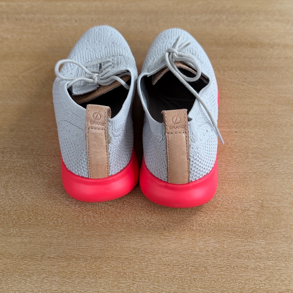 Cole Haan Original Grand Gray and Hot Pink Knit Oxfords - Picture 3 of 6